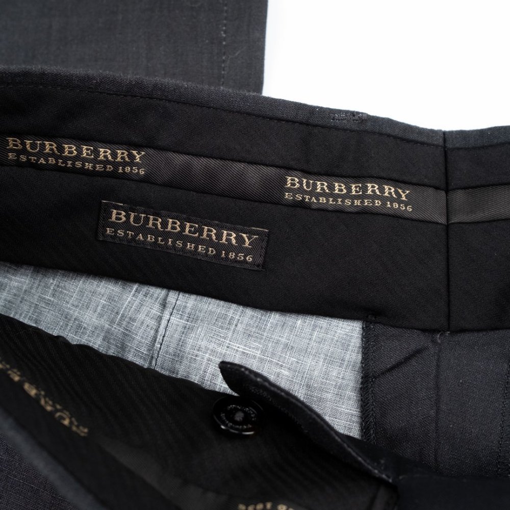 Burberry charcoal grey Italian linen Flared Tailored Trousers size 40 (U… - Picture 2 of 10